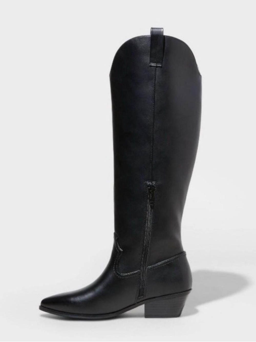 Target Black Sommer Faux Leather Knee High Pointed Toe Western Boots Size 7.5